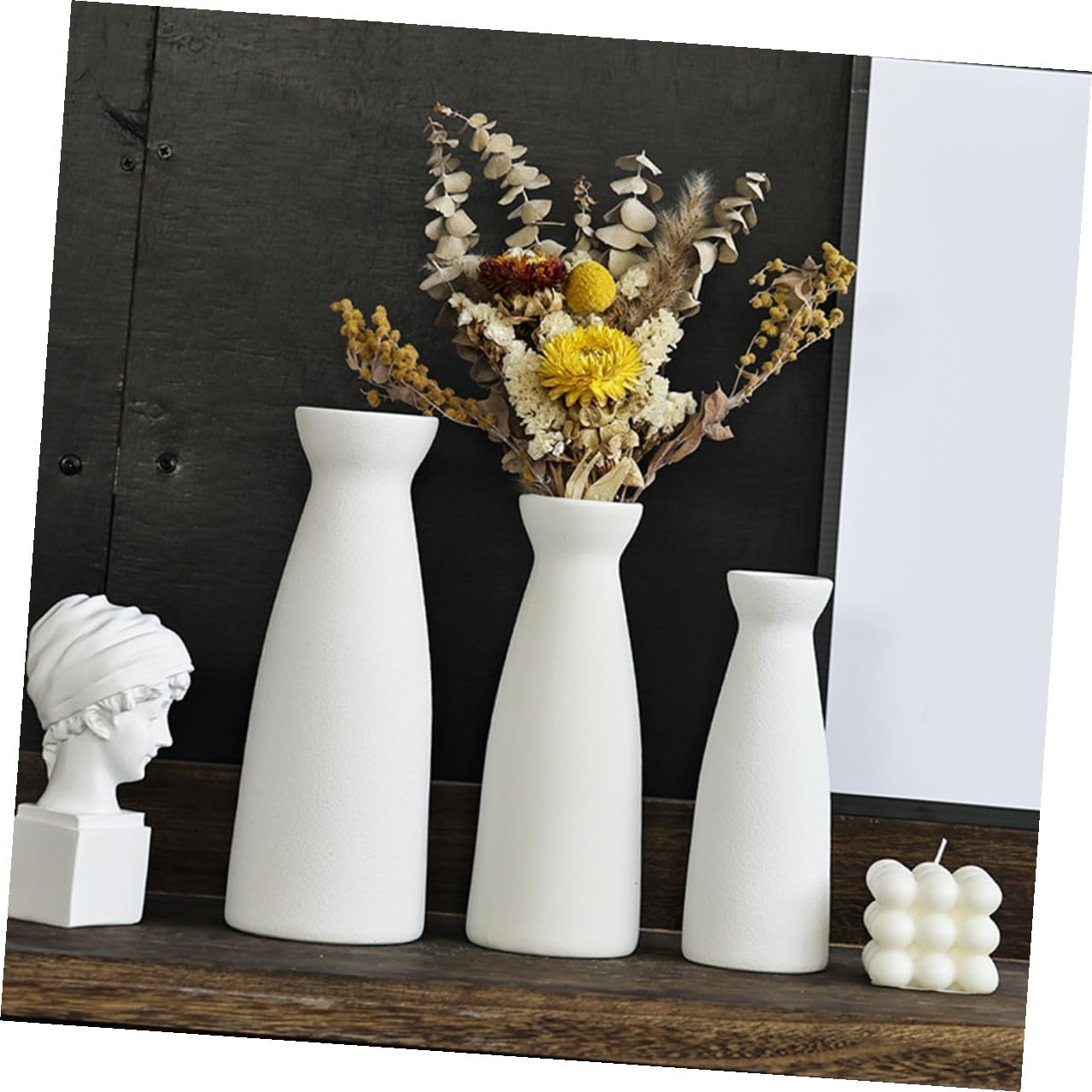 BESTOYARD Ceramic Flower Vase Mini White Planter Home Décor Floral Pot
