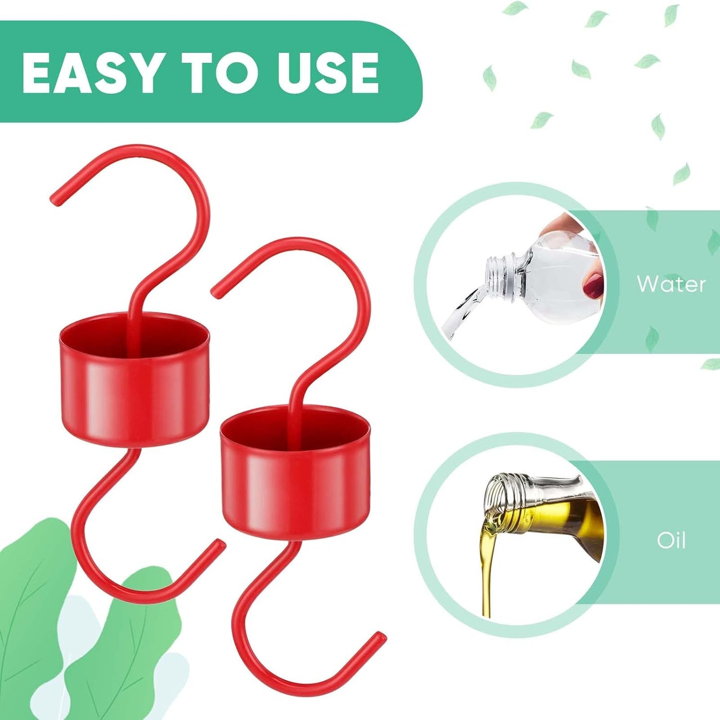 10 Pack Ant Moat for Hummingbird Feeders and Oriole Feeders Accessory Hooks with 10 Hummingbird Feeder Brushes