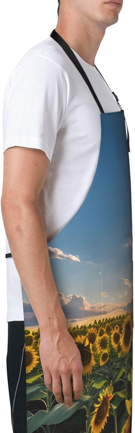 Sunflowers Sunlight Print Laundry apron 28x33 In Waterproof Kitchen Ap