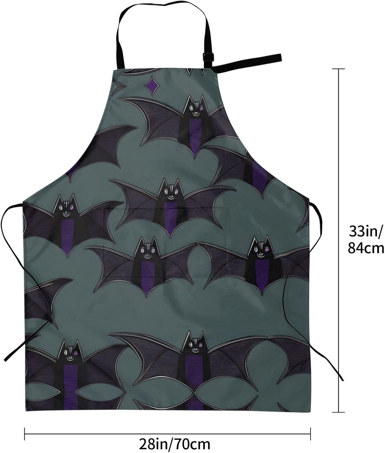 Bat pattern Print Laundry apron 28x33 In Waterproof Kitchen Apron with
