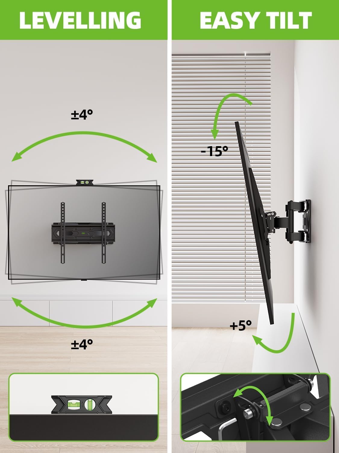 USX MOUNT TV Wall Mount for 32-74 inch Flat Screen/LED/4K up to 110lbs