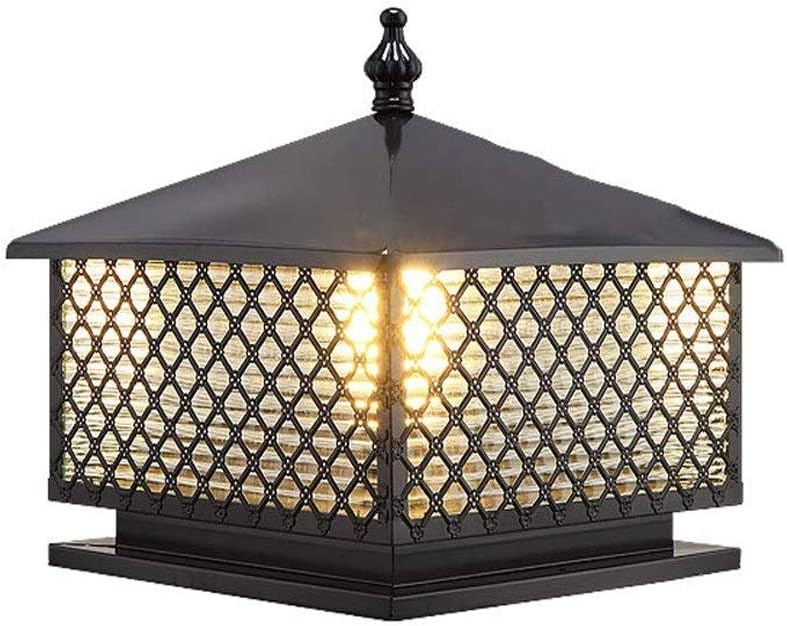 Outdoor Waterproof Post Cap Lights Wall Courtyard Gate Lamp Retro Villa Garden Landscape Door Solar Column Head Porch Patio Pillar Street Lantern Table Light