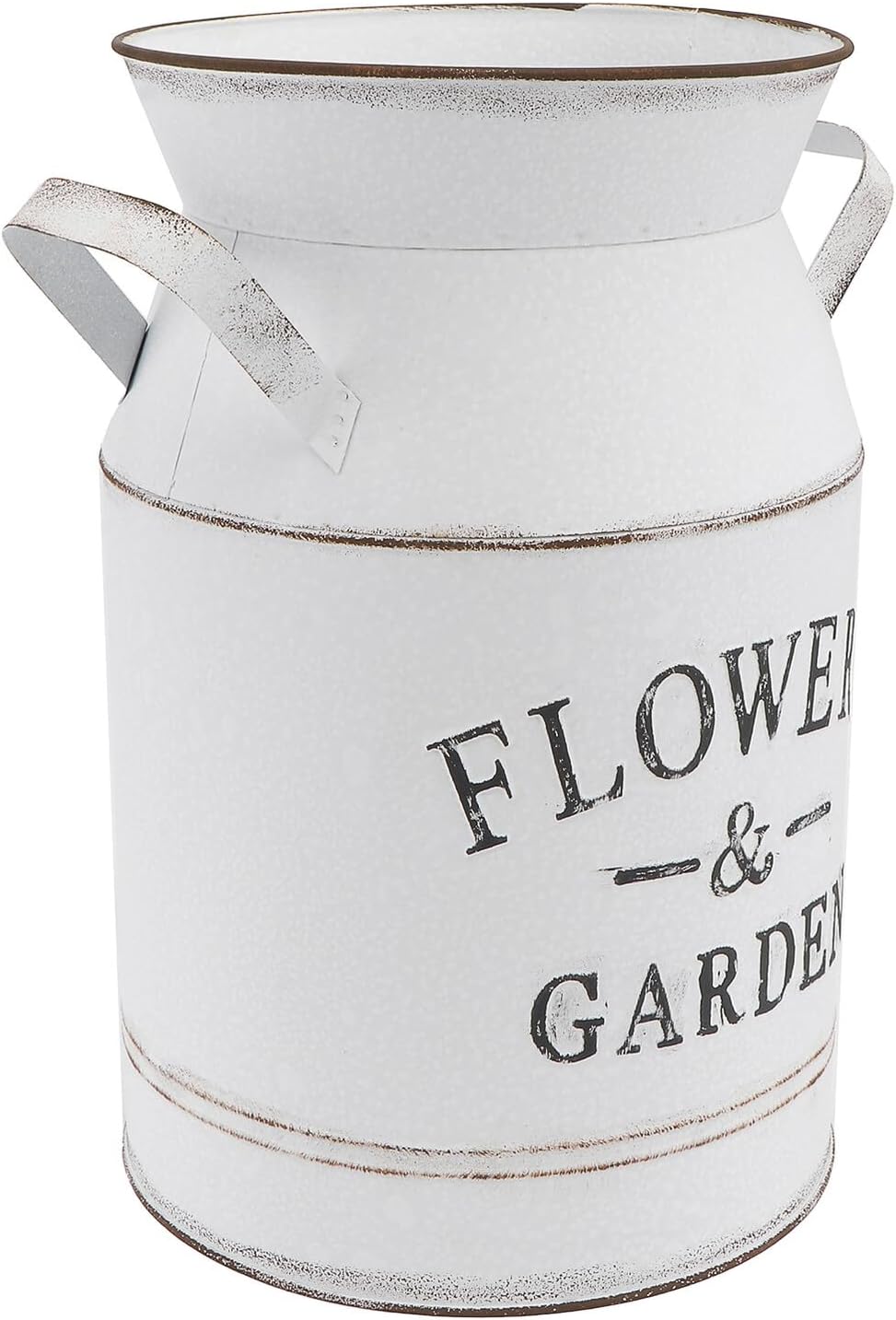 Milisten Vintage Metal Flower Bucket Vase Large Retro Letter Pattern D