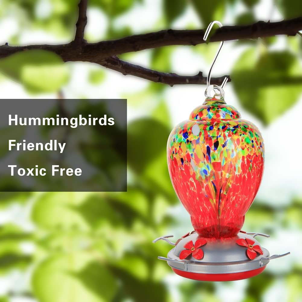WOSIBO Hummingbird Feeder for Outdoors Patio Large 32 Ounces Colorful 