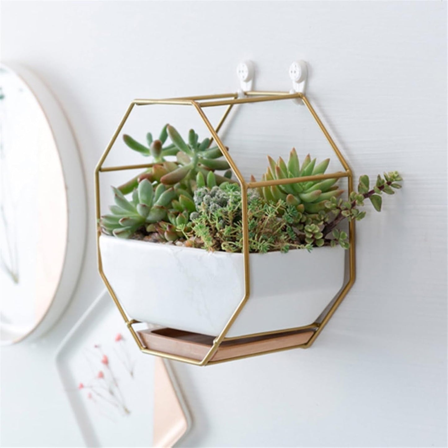 vases Wall Hanging Succulent Plant Flower Pot Table Ceramic Dish Vase Decor a Flower Pot Plant/Flower Pot Planter Garden Flower vase(Black)
