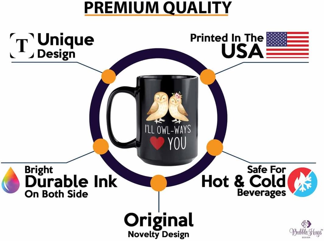 Bird Lover Coffee Mug 11oz Black - Short penguin size - Hummingbird Ne