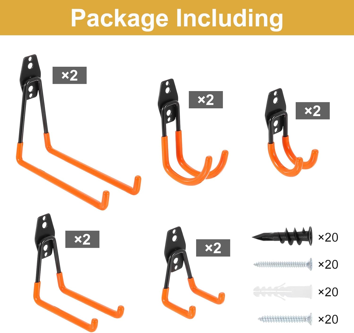 uxcell 10 Pack Garage Hooks, Heavy Duty Slat Wall Hooks, Garage Storag