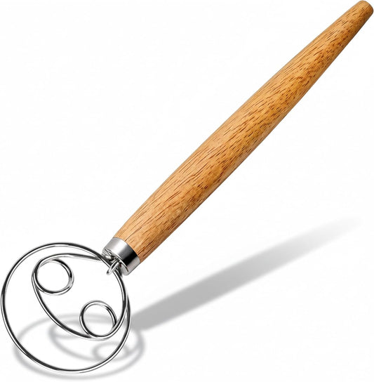 Maxjoy Danish Dough Whisk for Bread Sourdough Baking Mixing - Stainles