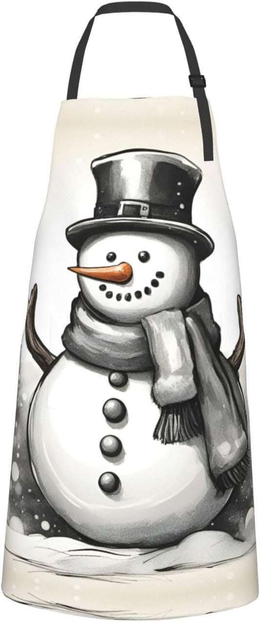 christmas snowman 1 Print 28x33 In Adult Kitchen Apron with Pockets Ve