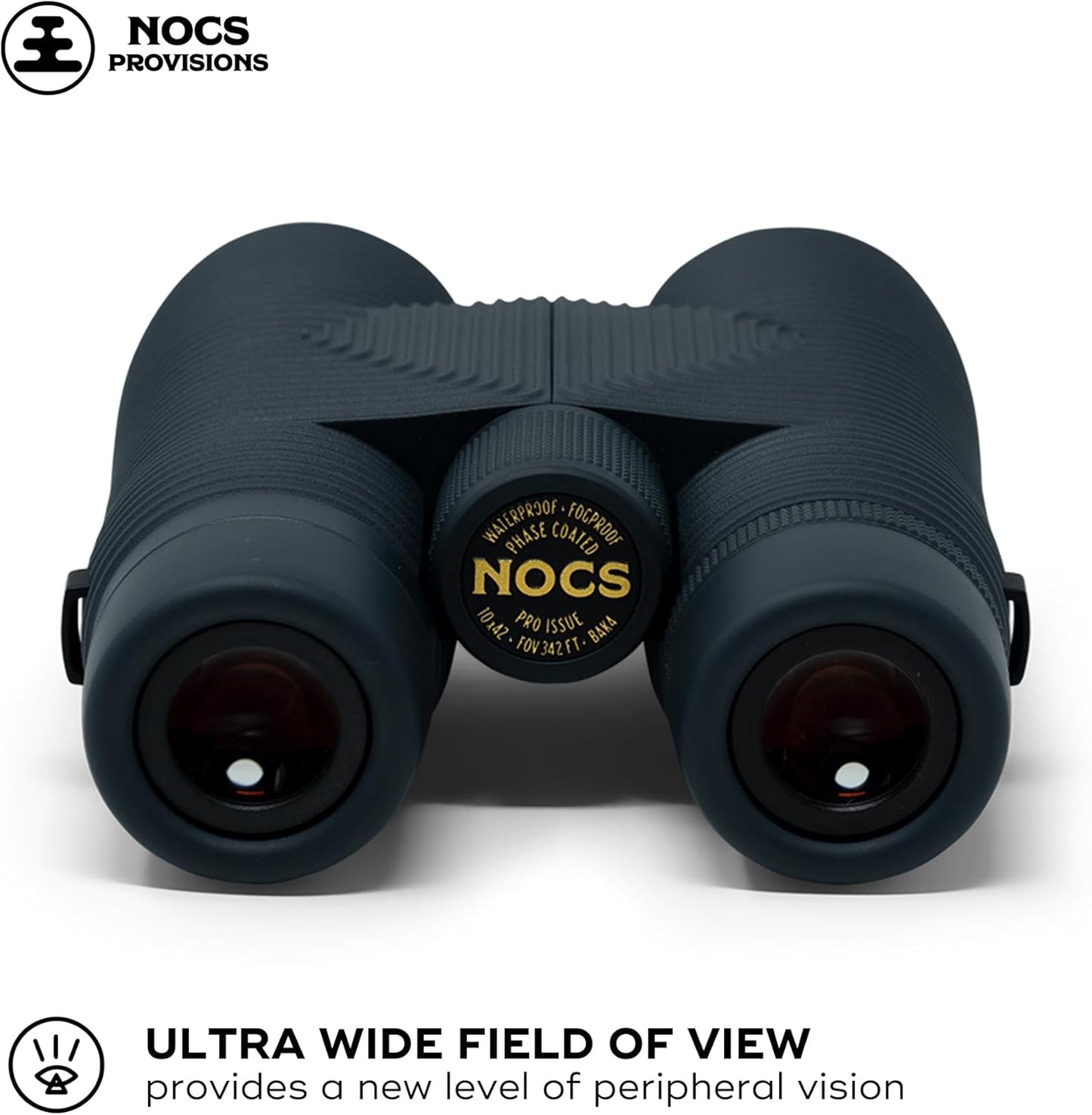 Nocs Provisions Pro Issue 10x42 Compact Fogproof Waterproof Binoculars for Adults & Kids, 10X Magnification, Wide View Multi-Coated Lenses for Bird Watching, Hunting & Stargazing - Talus Gray