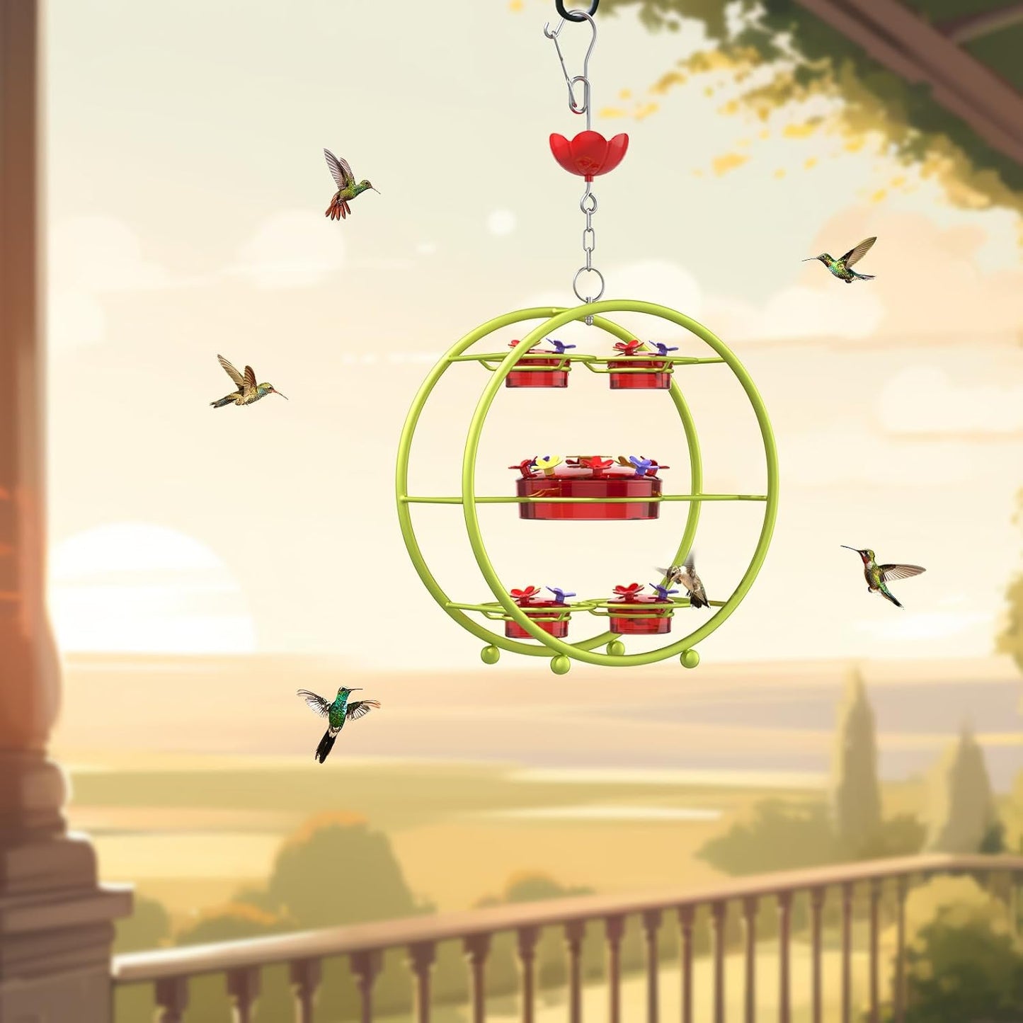 Hummingbird Feeders for Outdoors - Multi-Port, Top-Filling - Ant & Bee Proof, Ideal Garden Decor