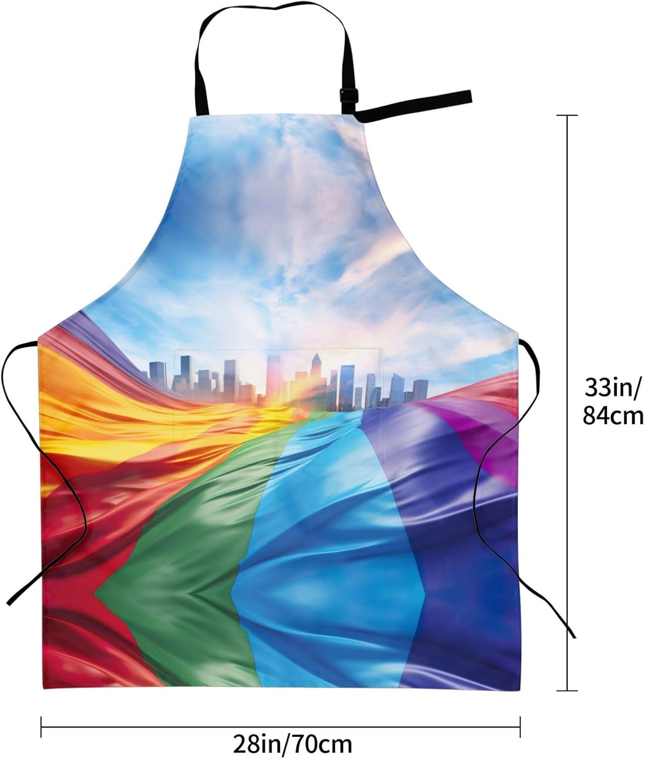 Pride Flag print Waterproof apron with pocket adjustable cooking apron for adult kitchen bibs to bake