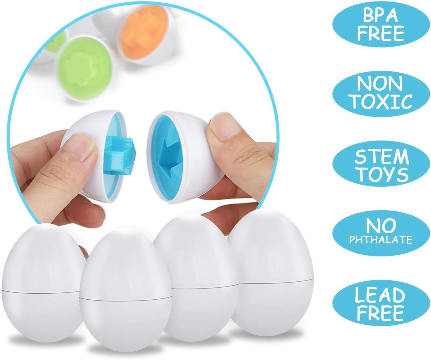 Toddler Toys - Color Matching Egg Set - Educational Color, Shapes and 