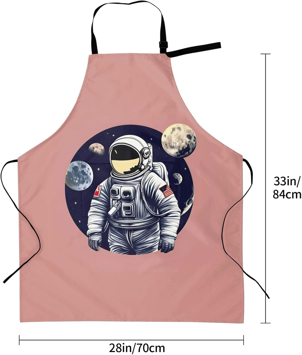 Astronaut on The Moon 1 print Waterproof chef's apron with pocket apron for kitchen cooking baking barbecue and gardening