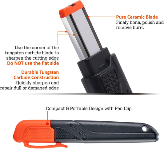 SHARPAL 129N Multipurpose Garden Tool Blade Sharpener for Knife, Pruners, Loppers, Hedge Shears Scissors, Axe, Hatchet, Machete, Lawn Mower Blade