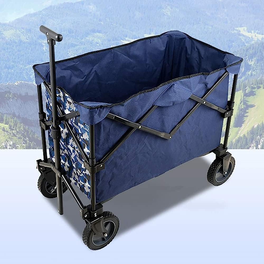Handcart, Folding Portable Trolley Cart Shopping Cart Heavy Duty Wagon