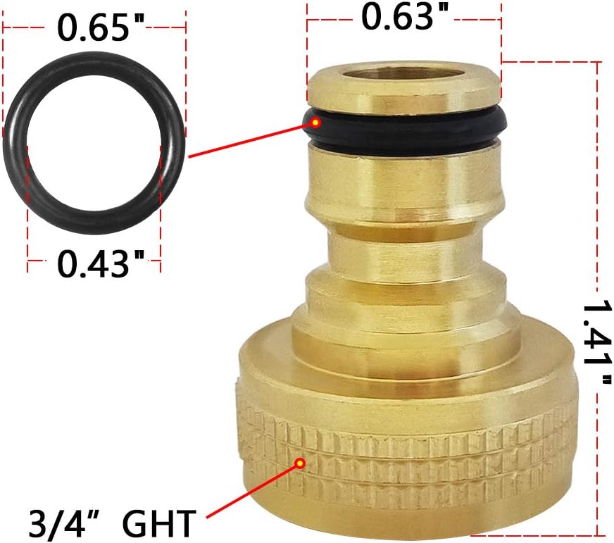 HQMPC Garden Hose Quick Connect Solid Brass Quick Connector Garden Hos