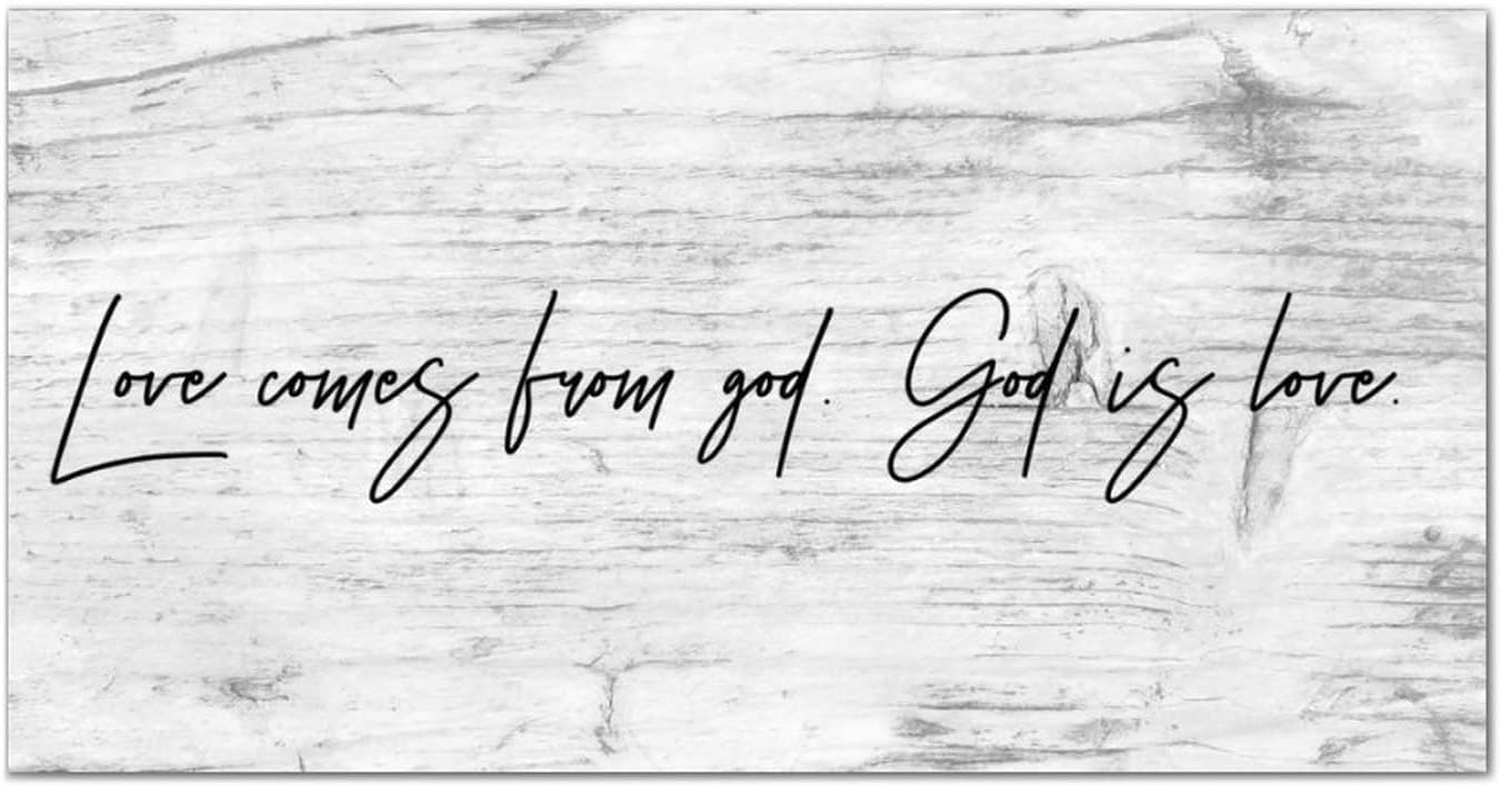 LITTLEGROVE SEEDS Rustic Wood Sign Love Comes from God God Is Love Sign Farmhouse Wall Art Home Decor Wall Hanger Family Wall Decor for Home Man Cave Gate Garden Bars Cafes 10x4in