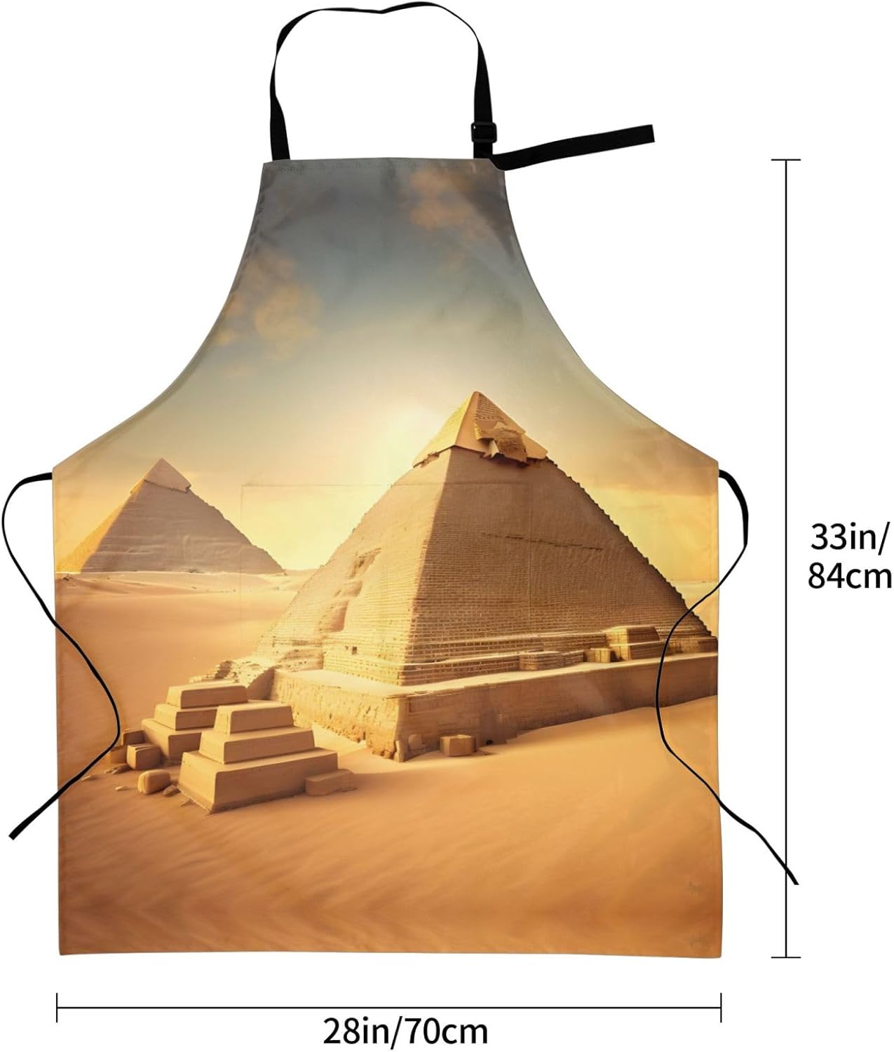 Egyptian Pyramid in Desert Print Laundry apron 28x33 In Waterproof Kit