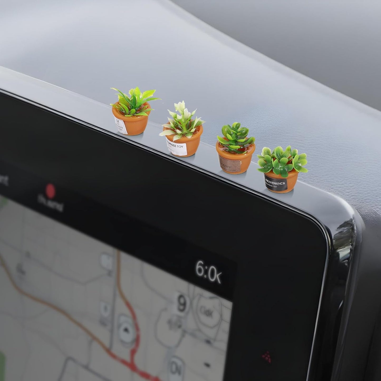 Mini Car Plant Decor,4Pcs Cute Succulent Dashboard Decorations Mini Succulent Car Ornament Mirror Window Ornaments Table Home Decor for Dashboard Flower Pots