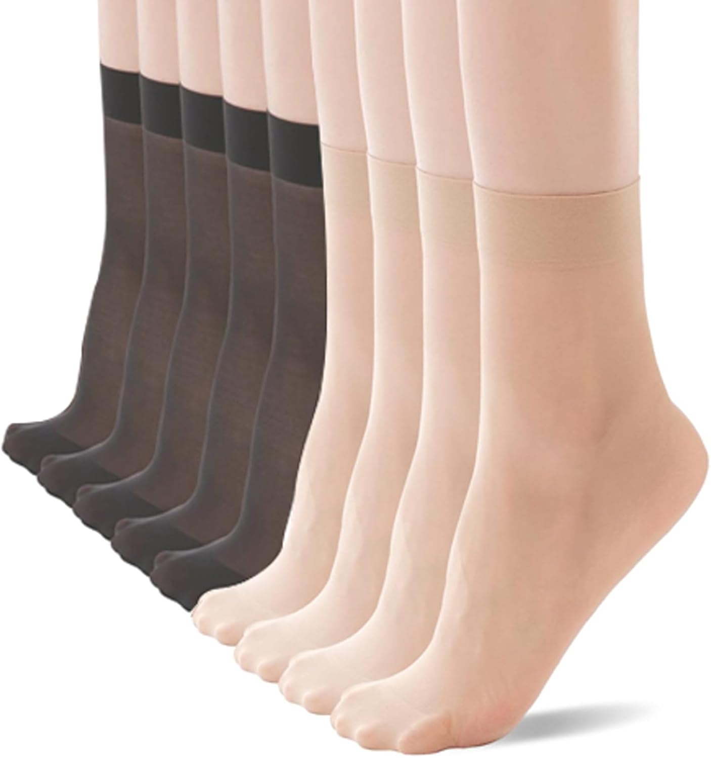 YAGAXI Women's Everyday Sheer Ankle Nylon Soft socks - 9 Pairs 20D Rei