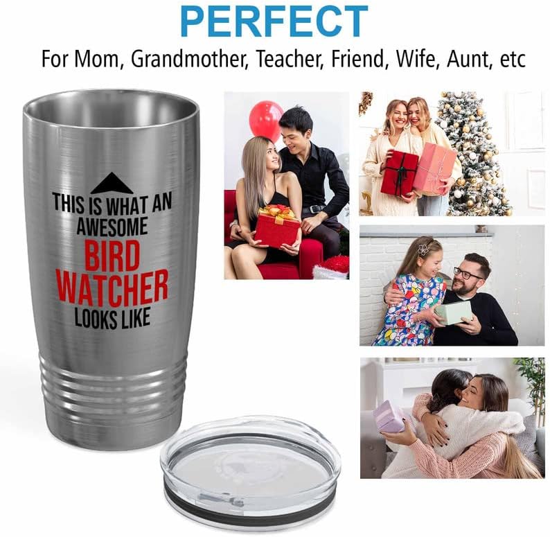 Bird Lover Silver Edition Viking Tumbler 20oz - Awsome Bird Watcher Lo