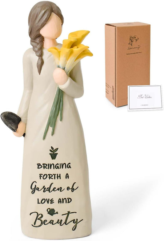 Gardening Gifts for Women, Garden Gifts for Mom, Sisters, Friends, Calla Lily Gift for Gardeners, New Home Gift Ideas, Unique Sculpted Hand-Painted Figurine
