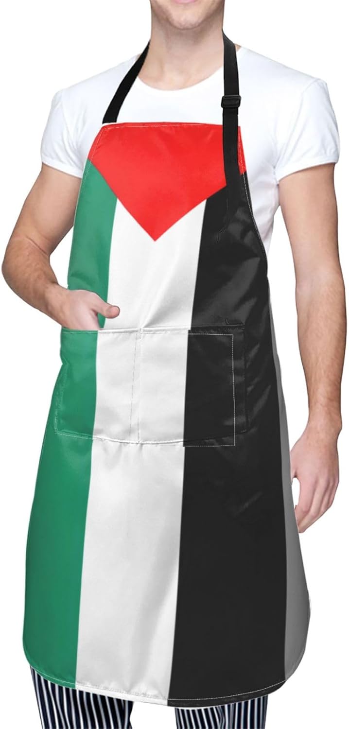 Palestine flag print Waterproof chef's apron with pocket apron for kit