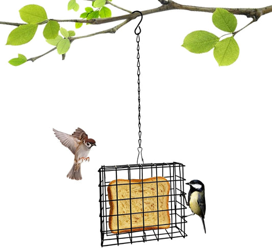 Suet Cage, Reusable Squirrel Proof Birdwatching Feeding Station Suet Cake Holder, for Balcony Garden Yard Patio Outdoor Outside Hummingbirds Woodpeckers