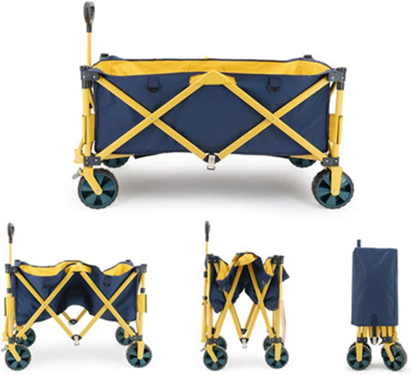 Garden Trolley Outdoor Four-Wheel Trolley Camping Car Portable Folding Trolley Shopping Fishing Trolley Carts Easy Transport