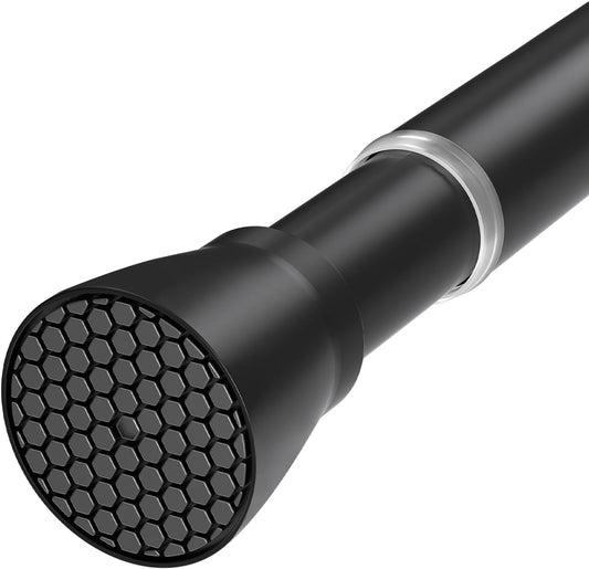 Black Tension Curtain Rod 28 to 48 Inch Spring Rod No Drilling Adjustable Shower Curtain Rod for Windows, Bathrooms, Closet, Kitchen