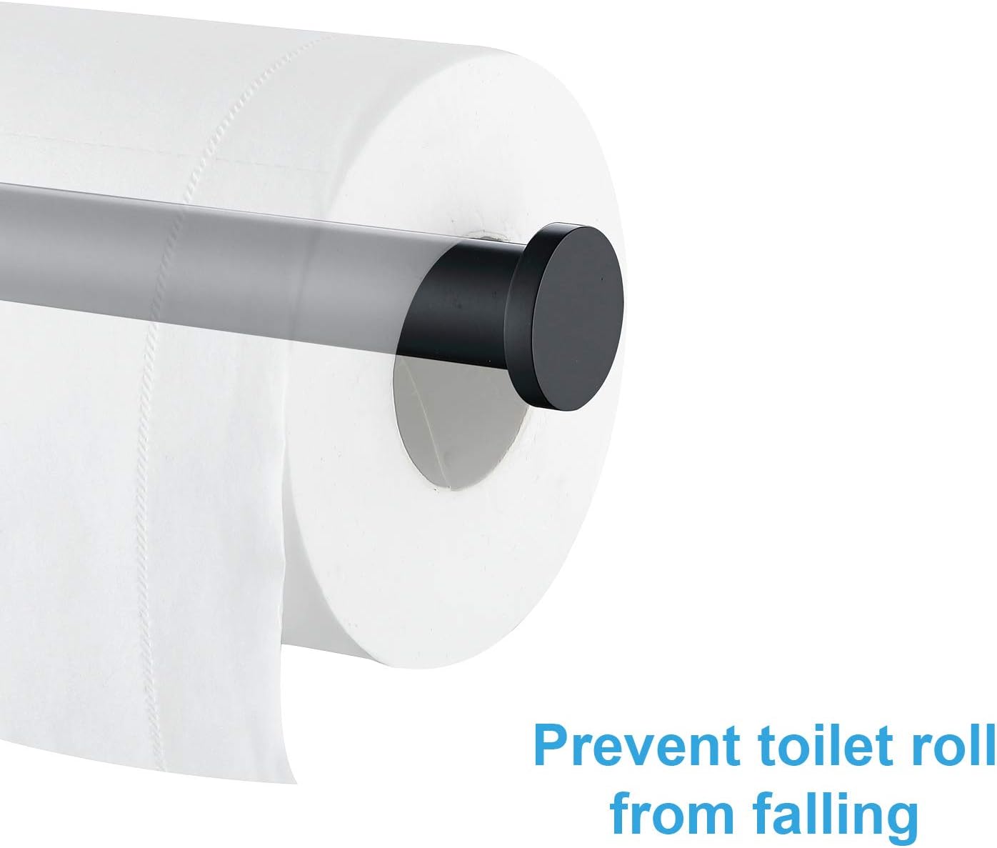TASTOS Matte Black Toilet Paper Holder SUS304 Stainless Steel, Modern 