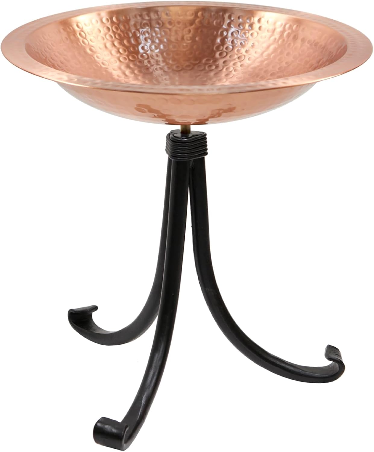 Achla Designs 201-4017 Hammered Solid Tripod Stand Birdbath, Satin Copper