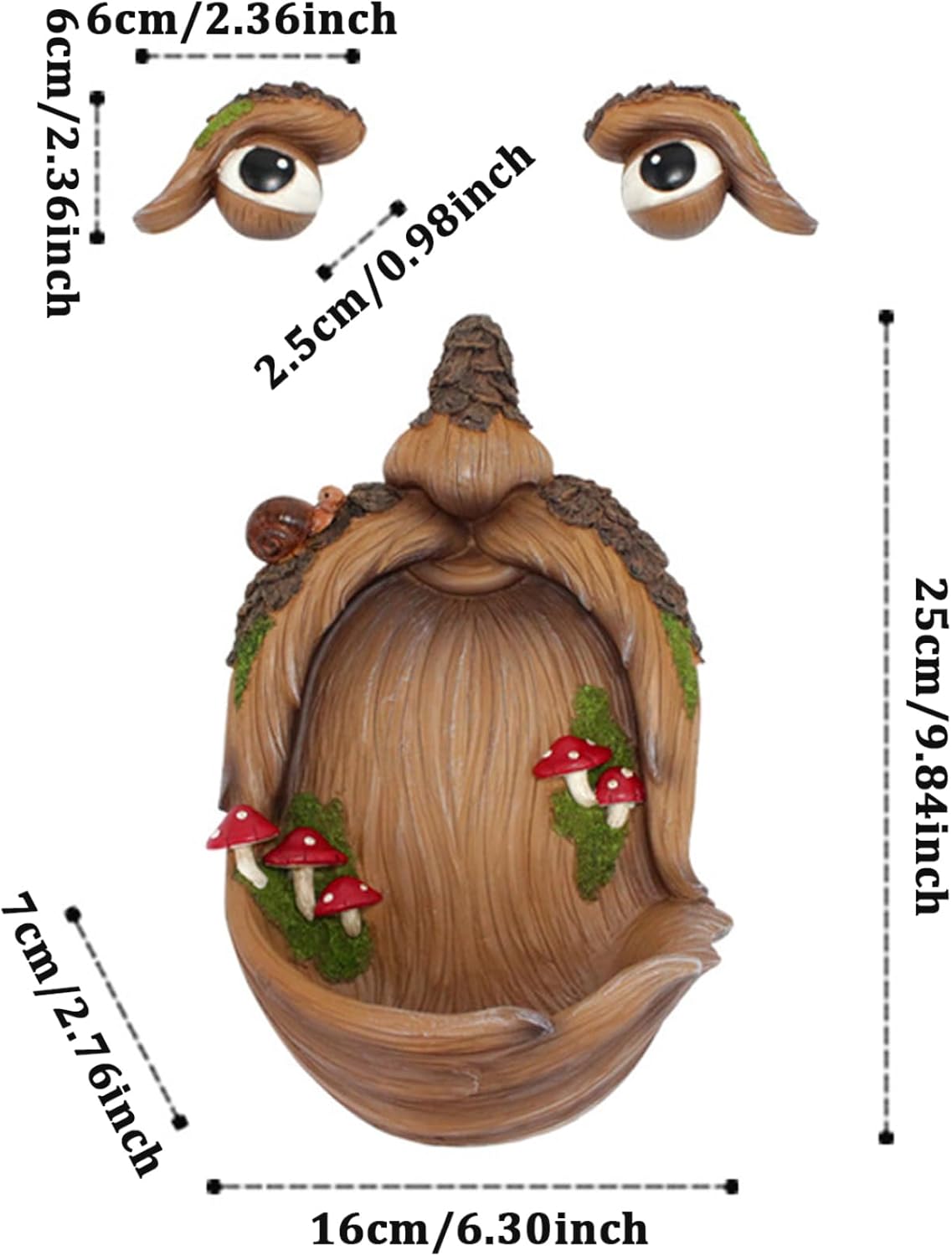 Tree Face Bird Feeder Funny Old Man Tree Face Weather Resistant Bird F