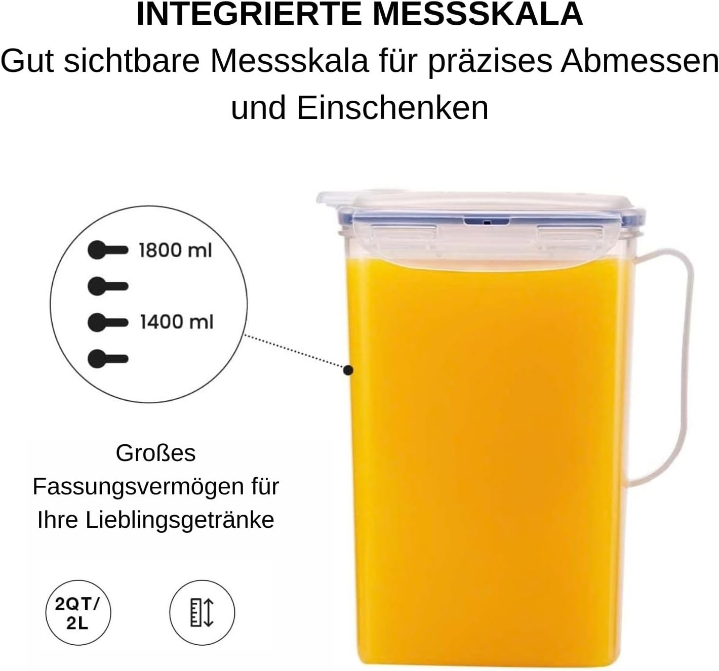 LocknLock Aqua Fridge Door Water Jug with Handle BPA Free Plastic Pitc