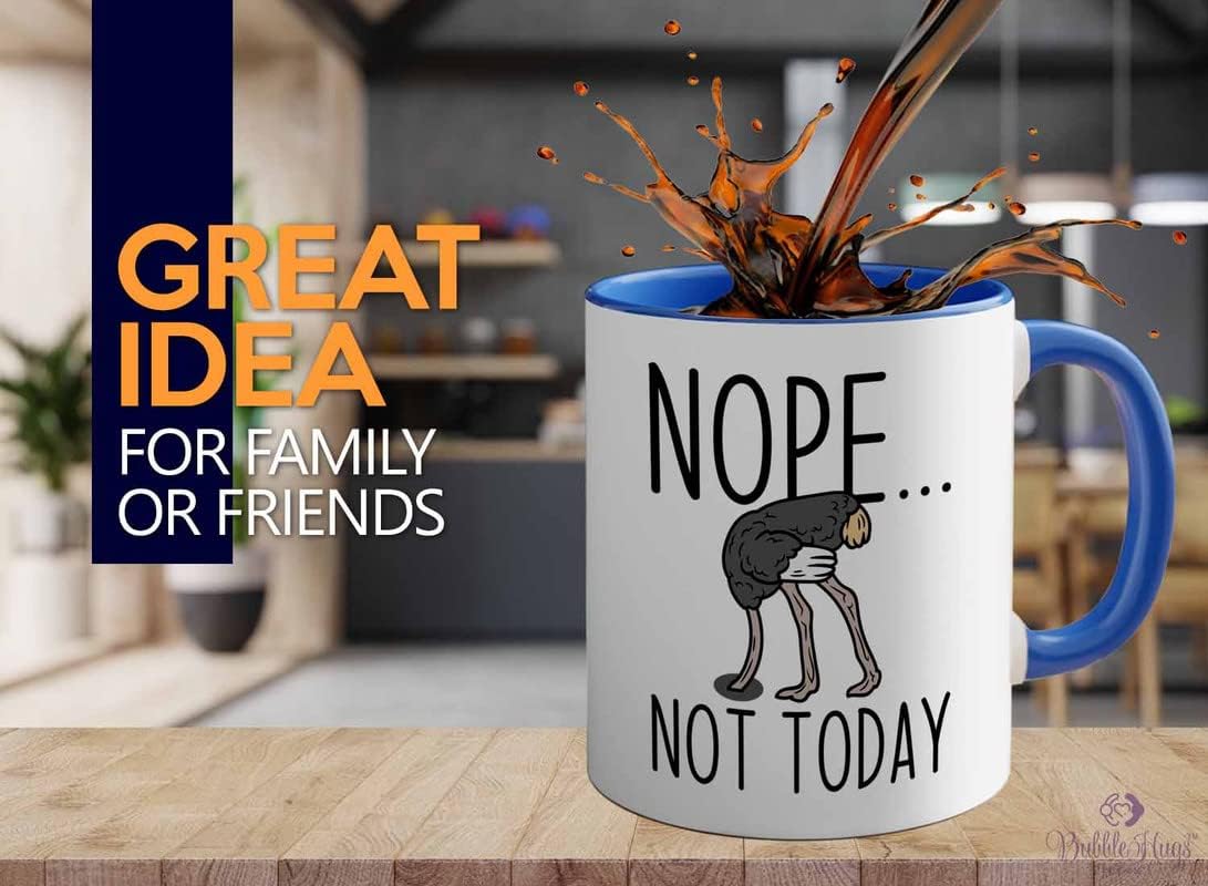 Bird Lover Two Tone Blue Edition 11oz - Nope not Today - Hummingbird N
