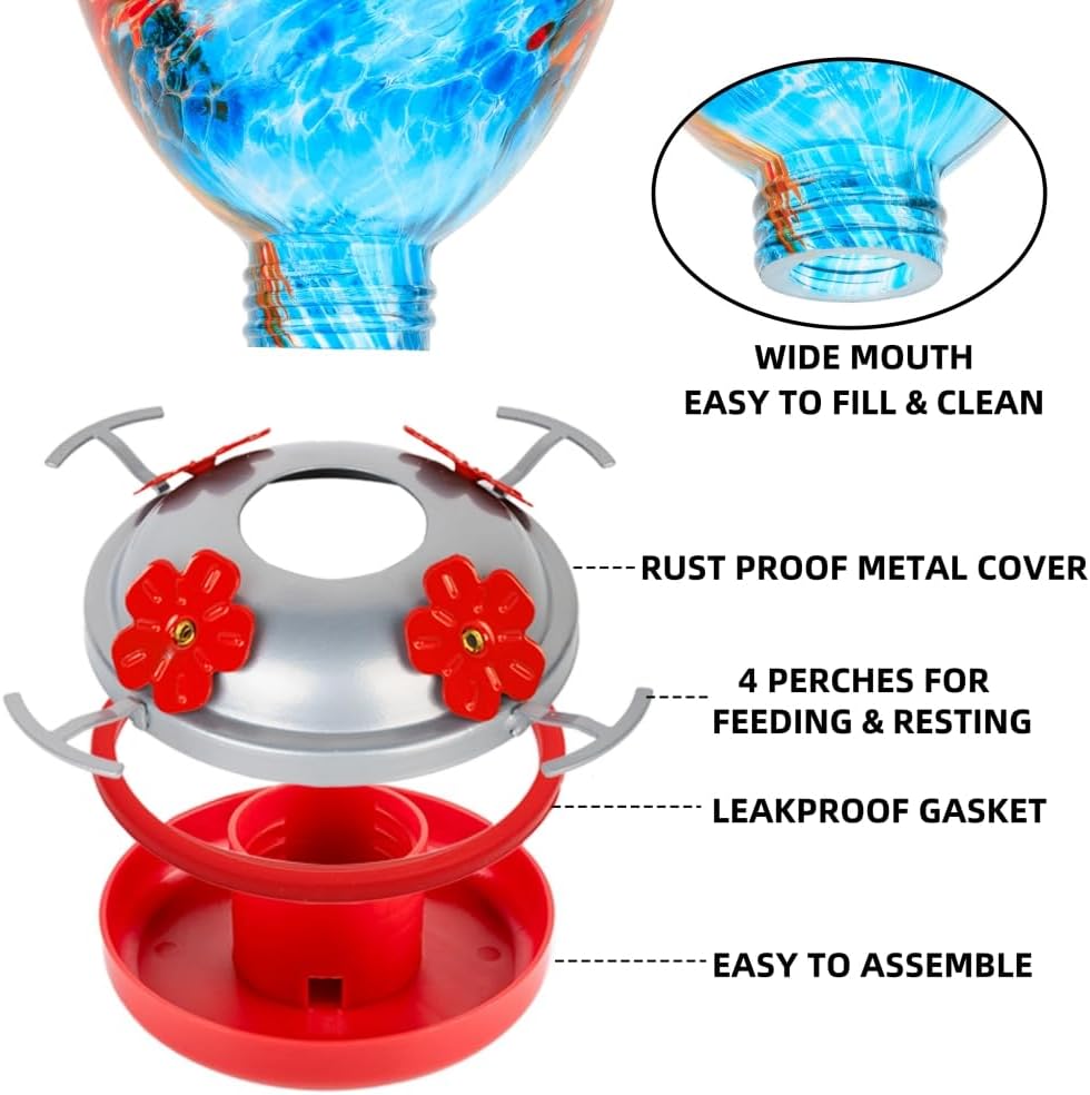Hummingbird Feeder Base Replacement Parts Set Includes Hummingbird Feeder Bottom, 2 PCS Moat Hook 2 Pcs Brushes and 1 Pcs Replacement Seal Rings