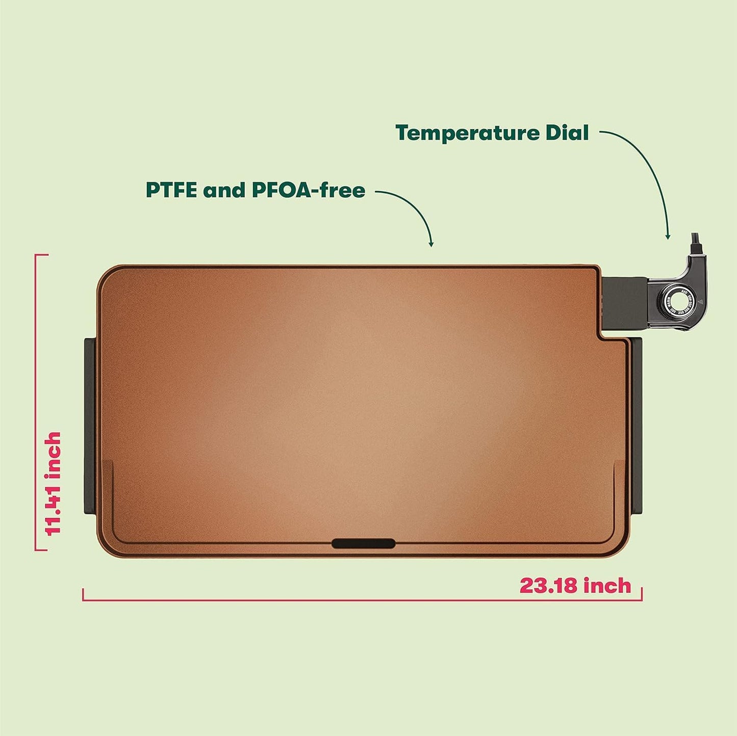 bella XL Electric Ceramic Titanium Griddle, Make 15 Eggs At Once, Heal