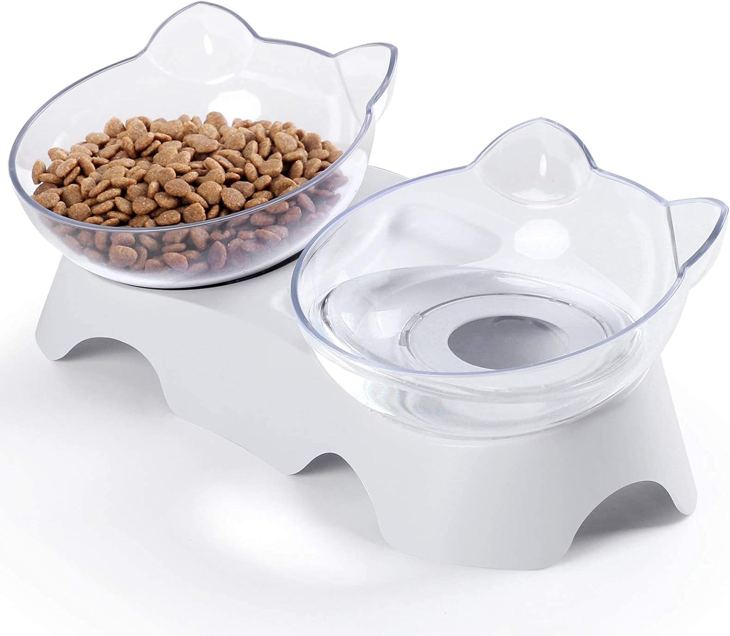 MILIFUN Cat Bowls, Cat Food Bowls Elevated Tilted, Anti Vomiting Kitty