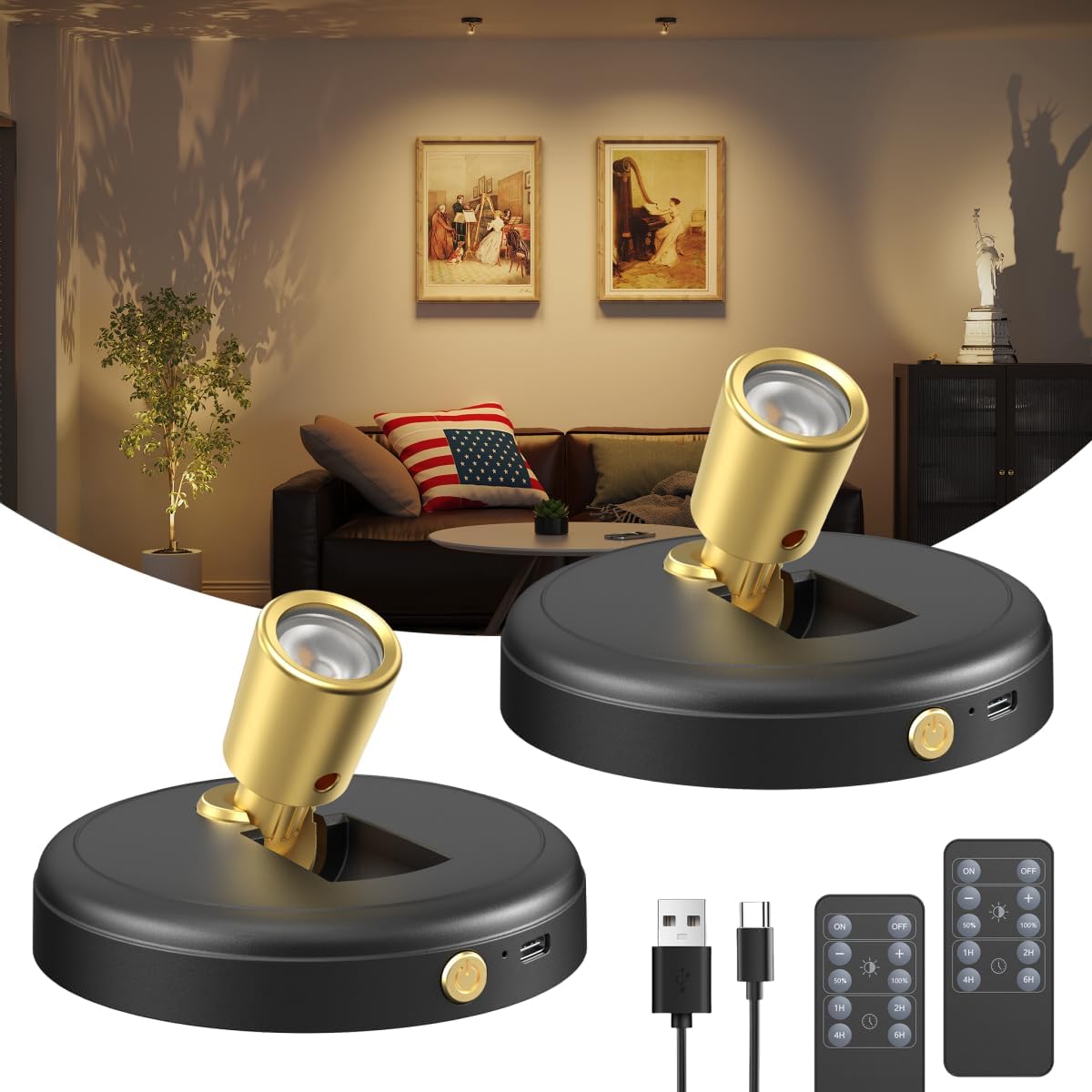 Spot Lights Indoor Led Spotlight: Rechargeable Battery Wireless Up Lig