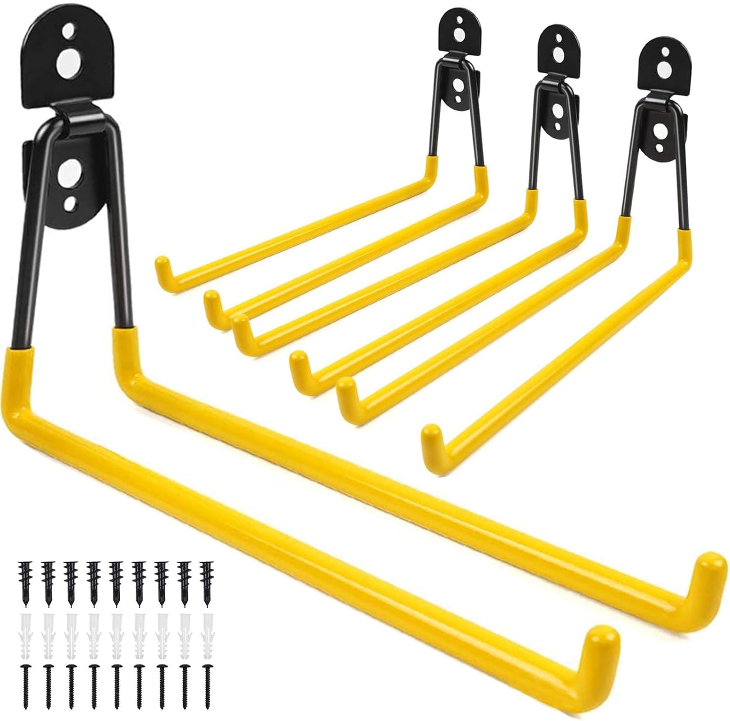 11 Inch Garage Hooks Heavy Duty, 4 Pack Large Garage Storage Utility Hooks, Wall Mount Tool Hanger, Garage Organizer for Ski/Snow Board, Chair, Hose, Chair, Broom, Garden Tools