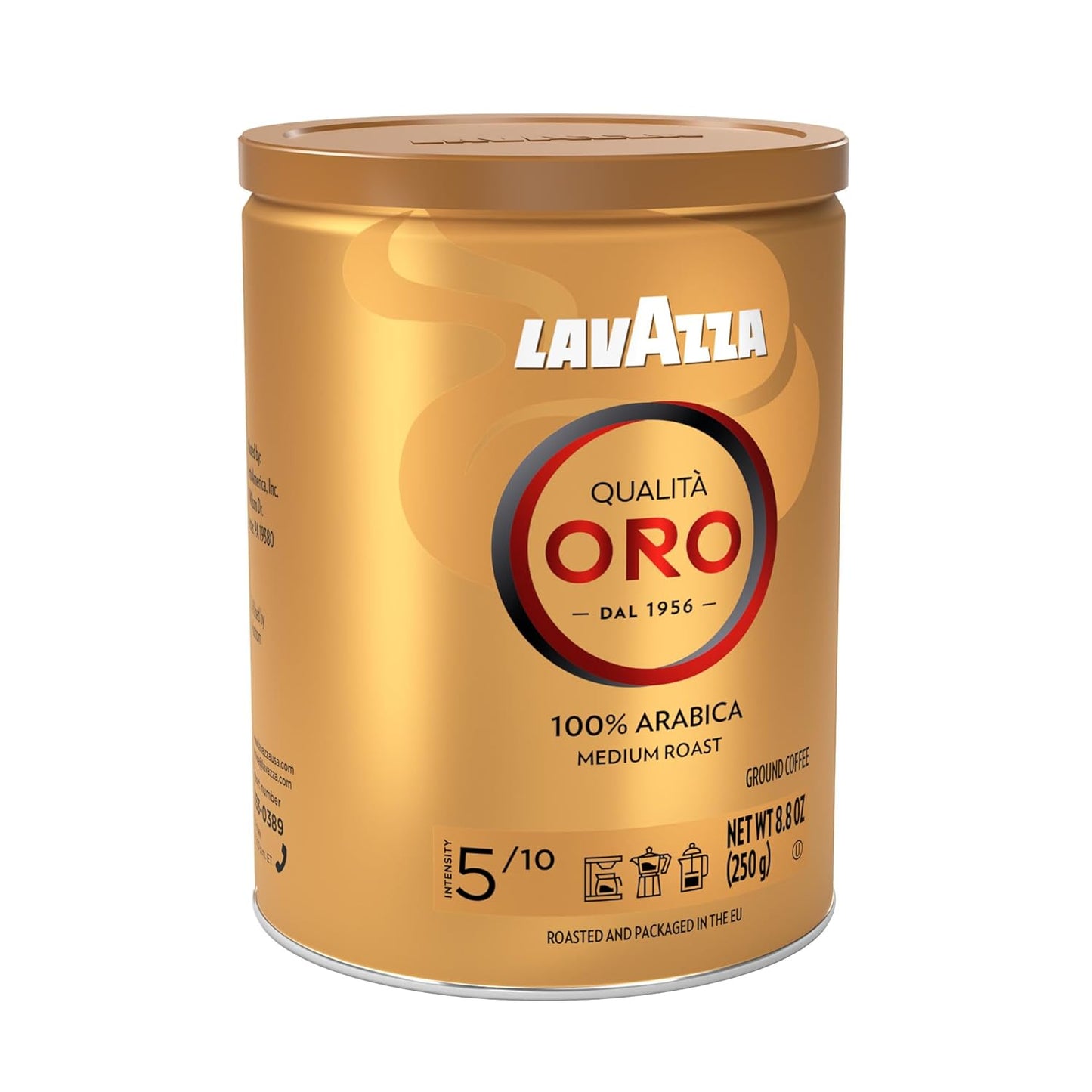 Lavazza Qualità Oro Ground Coffee, Medium Roast, 100% Arabica, 8.8 oz Tin (Pack of 6)
