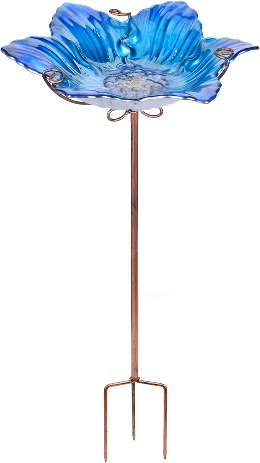 MUMTOP Bird Baths for Outdoors Glass Bird Bath Bowl Outdoor Bird Feede