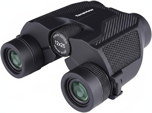 Binocular with Travel case,12x25 Compact Binocular for Adult, Kids - Long Distance View - Hunting, Waterproof Birdwatching, Camping, Sporting