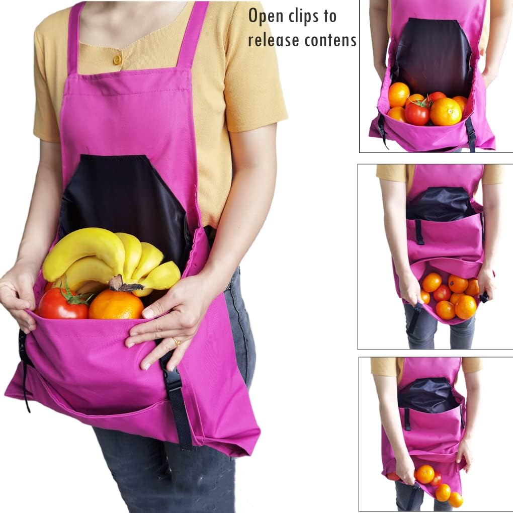 Taoke Waterproof Oxford Gardening Apron with Pockets, with Adjustable Strap and Pocket for Harvesting, Gift for Women/Men