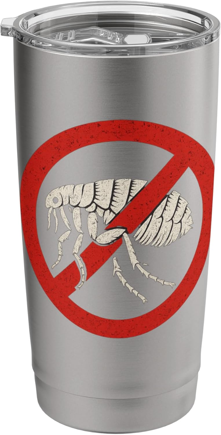 Funny Pest Control Flea Sign Halloween Exterminator Gag Stainless Steel Insulated Tumbler
