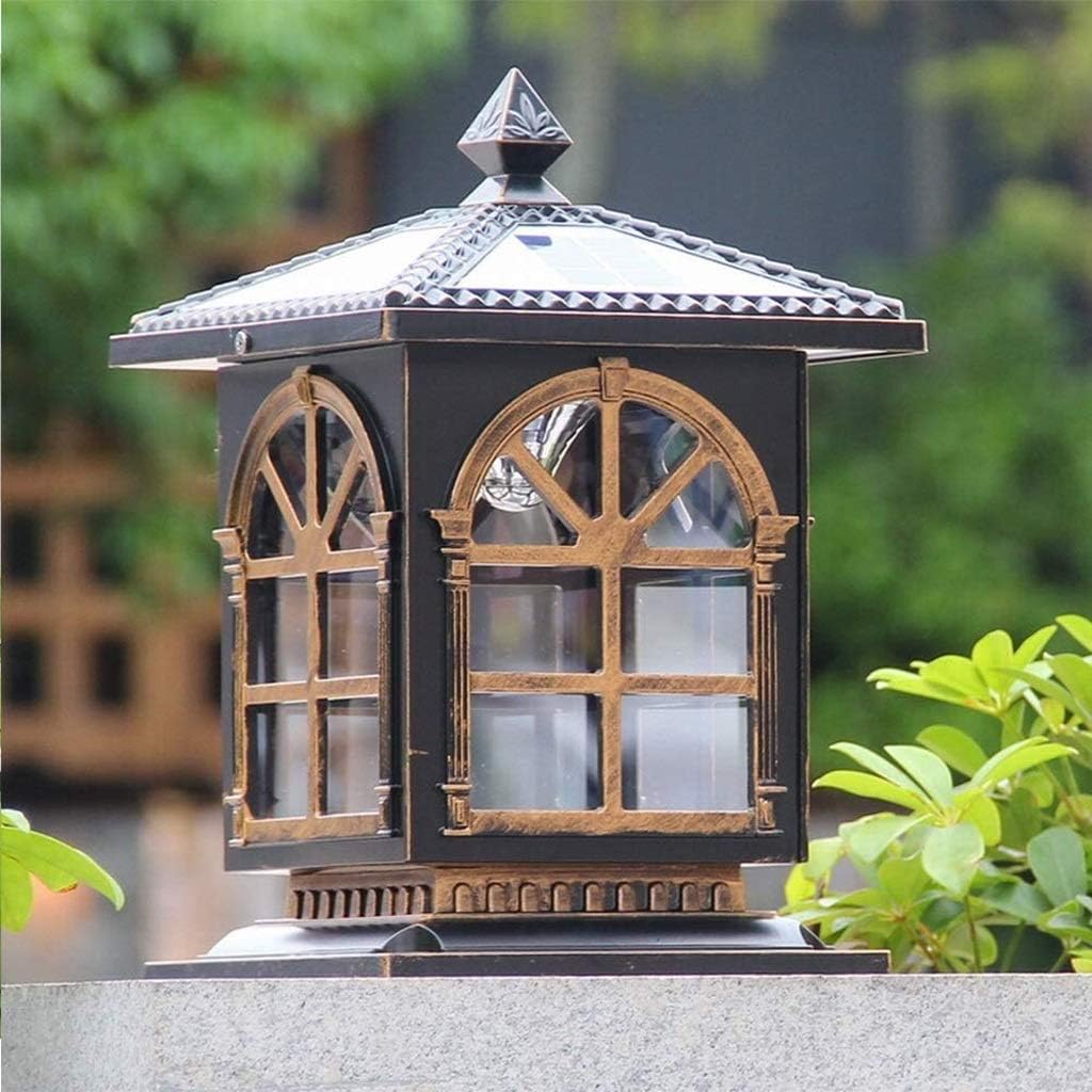 Wall Lamps Outdoor Waterproof Column Headlights Square Solar Garden Villa Landscape Lights Retro Led Door Pillar