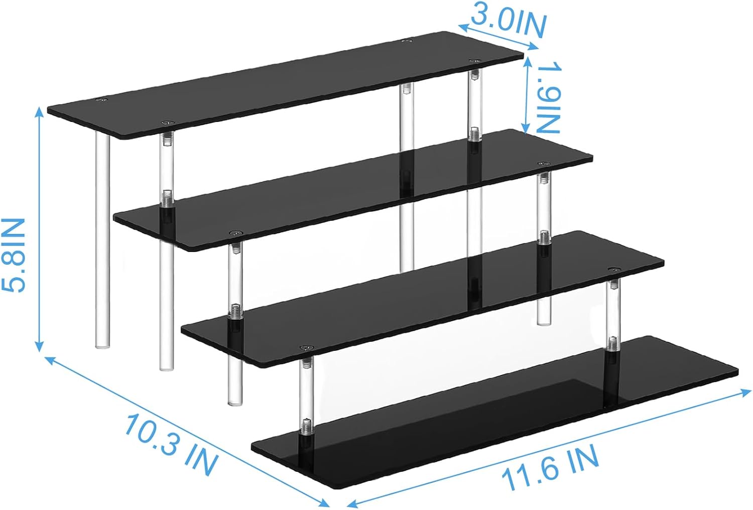 4 Tier Perfume Organizer Stand, Acrylic Risers Display Stands, Display