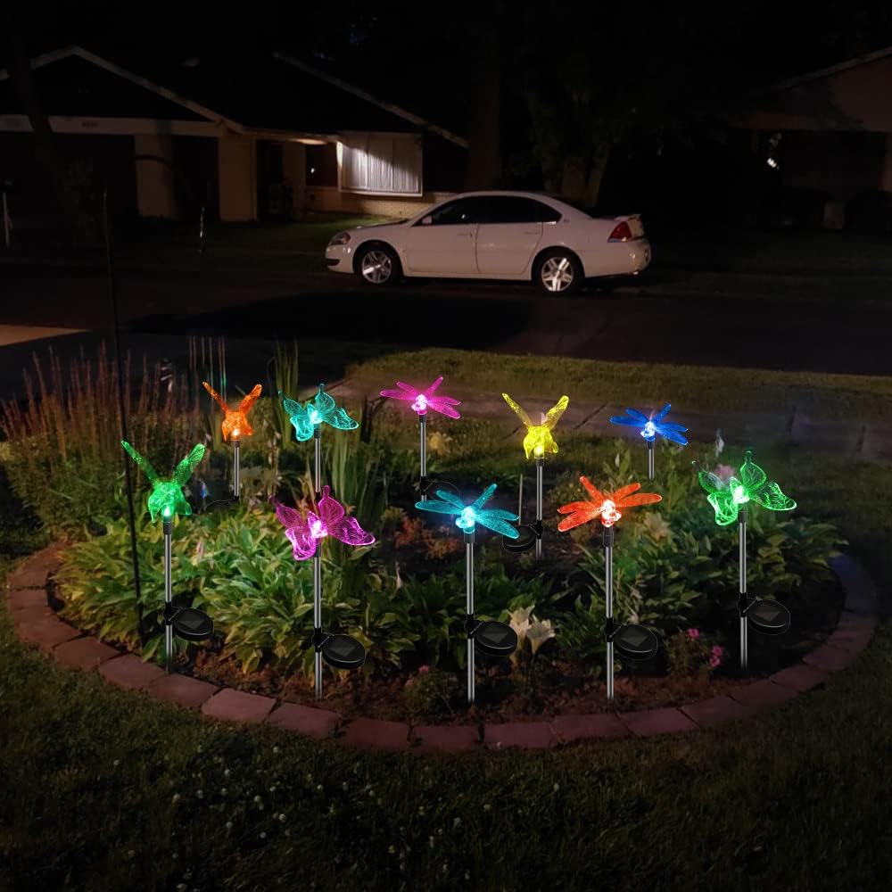 Anordsem Solar Garden Lights Outdoor: 6 Waterproof PVC Insect Stake Li