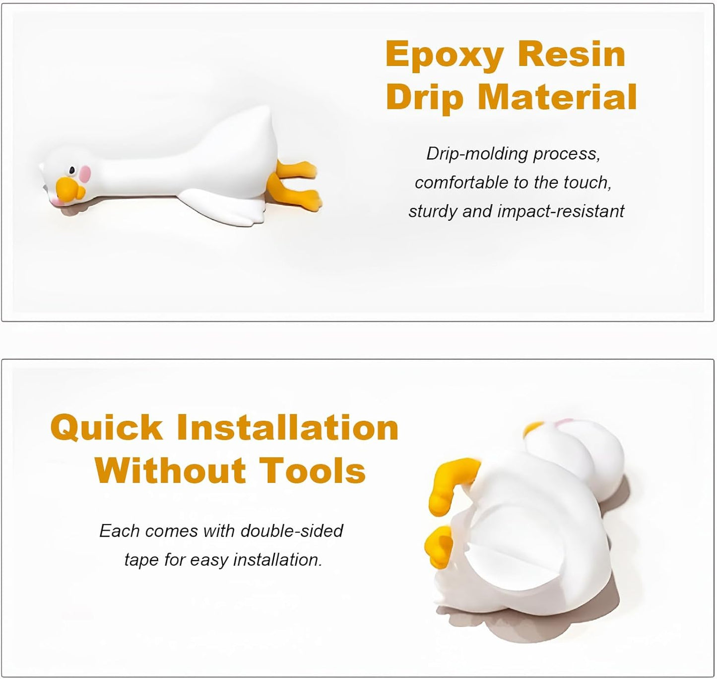 4 PCS Resin Goose Figurine Computer Monitor Decor,Cute Mini Goose Stat